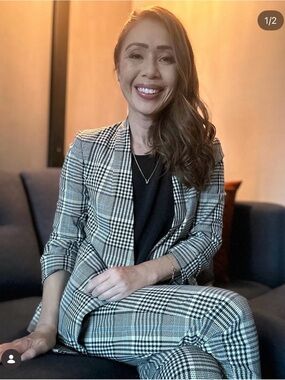2-PIECE SUIT Aritzia Babaton Power Hip Blazer Plaid Houndstooth and Conan Pants